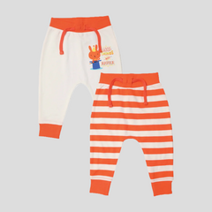 Baby Joggers for Boys - Pack of 2 (Striped & Bunny Print)